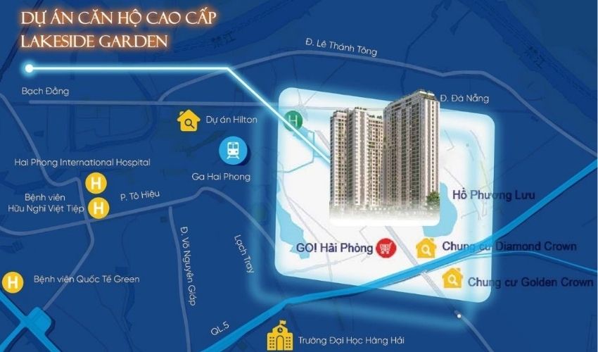 vị trí dự án Lakeside Garden Hải Phòng