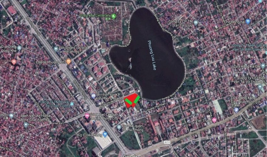 vị trí dự án lakeside garden từ Google Maps
